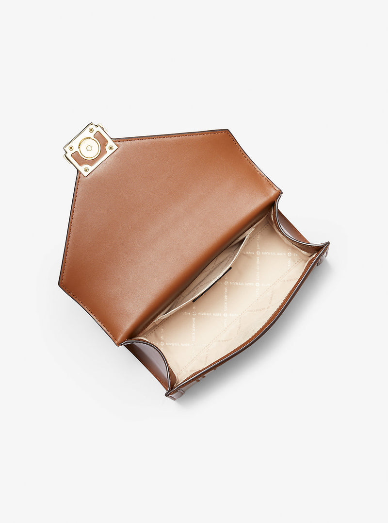 Whitney Medium Color-Block and Signature Logo Shoulder Bag (BROWN MULTI)