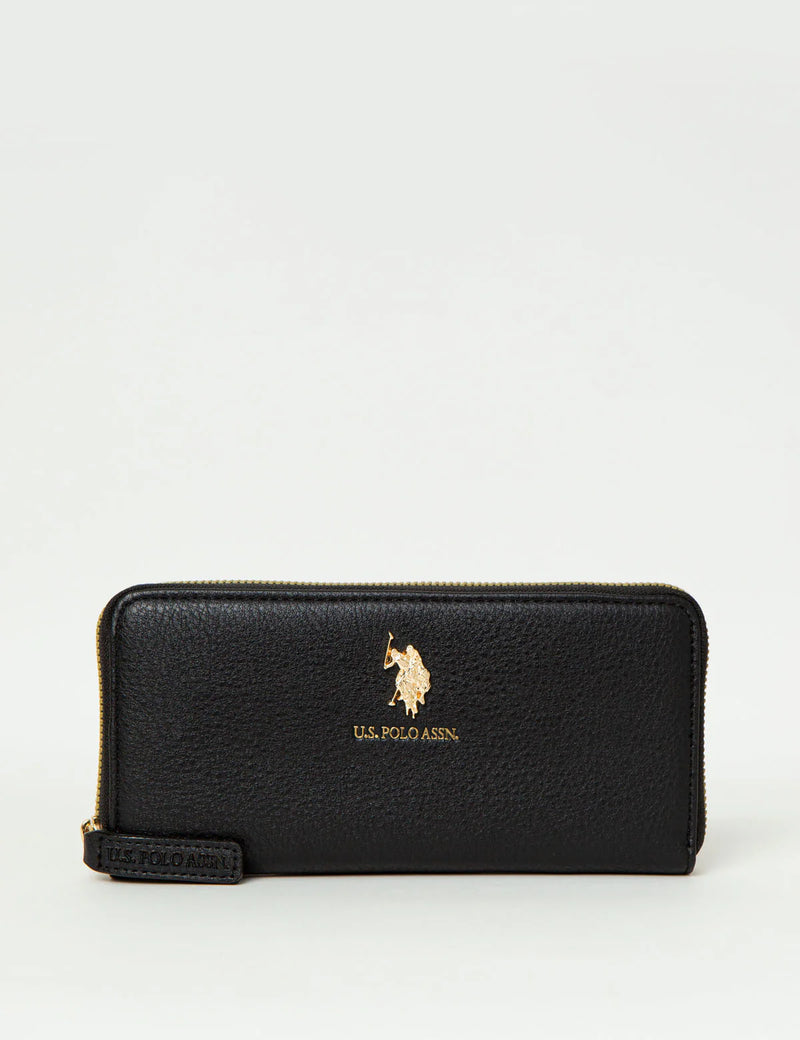 LARGE ZIP AROUND WALLET (Black)