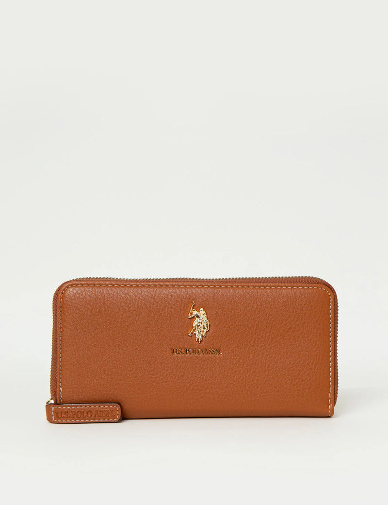 LARGE ZIP AROUND WALLET (Cognac)