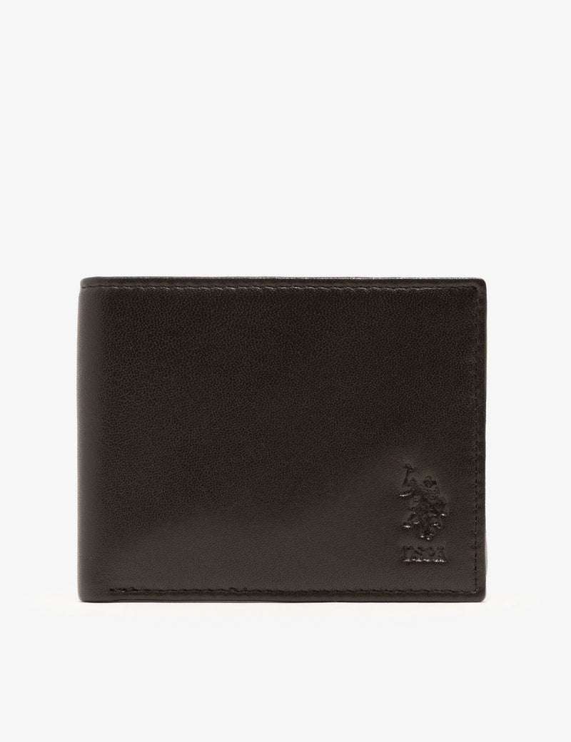 MENS LEATHER BIFOLD WALLET (PRETO) - Disponivel