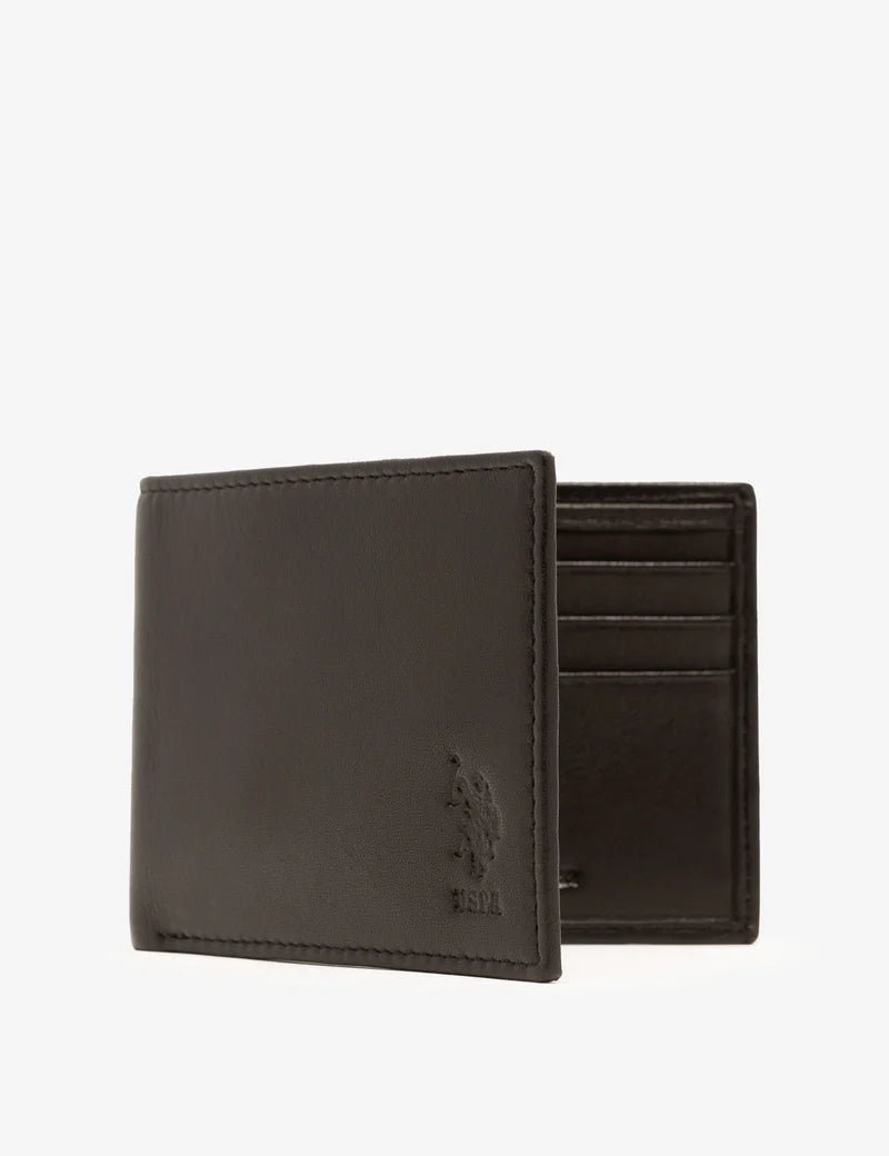 MENS LEATHER BIFOLD WALLET (PRETO) - Disponivel