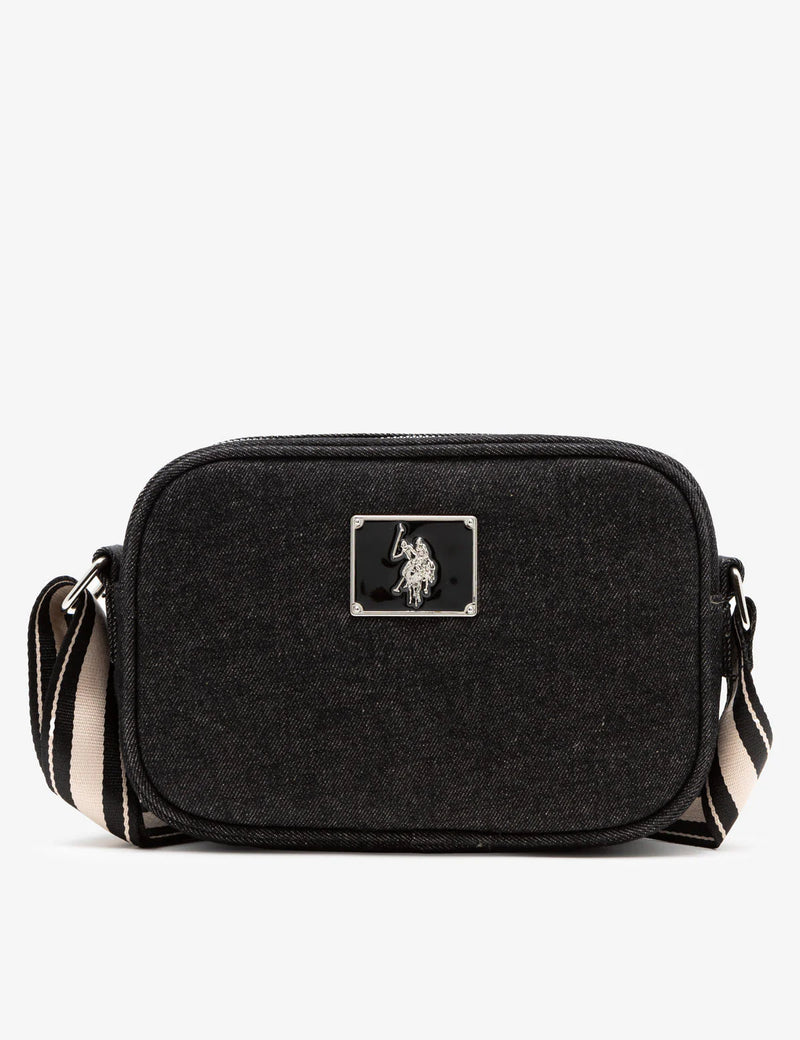 DENIM CROSSBODY BAG (Black)