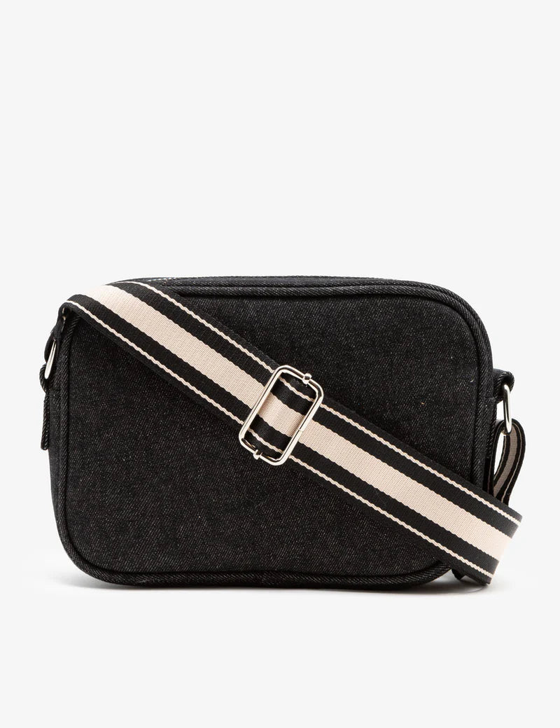 DENIM CROSSBODY BAG (Black)