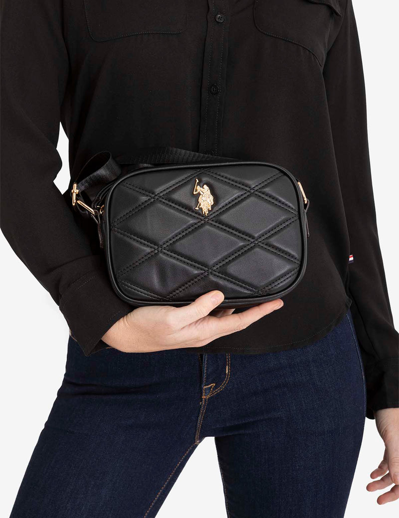 QUILTED CROSSBODY BAG (Black) - Disponivel