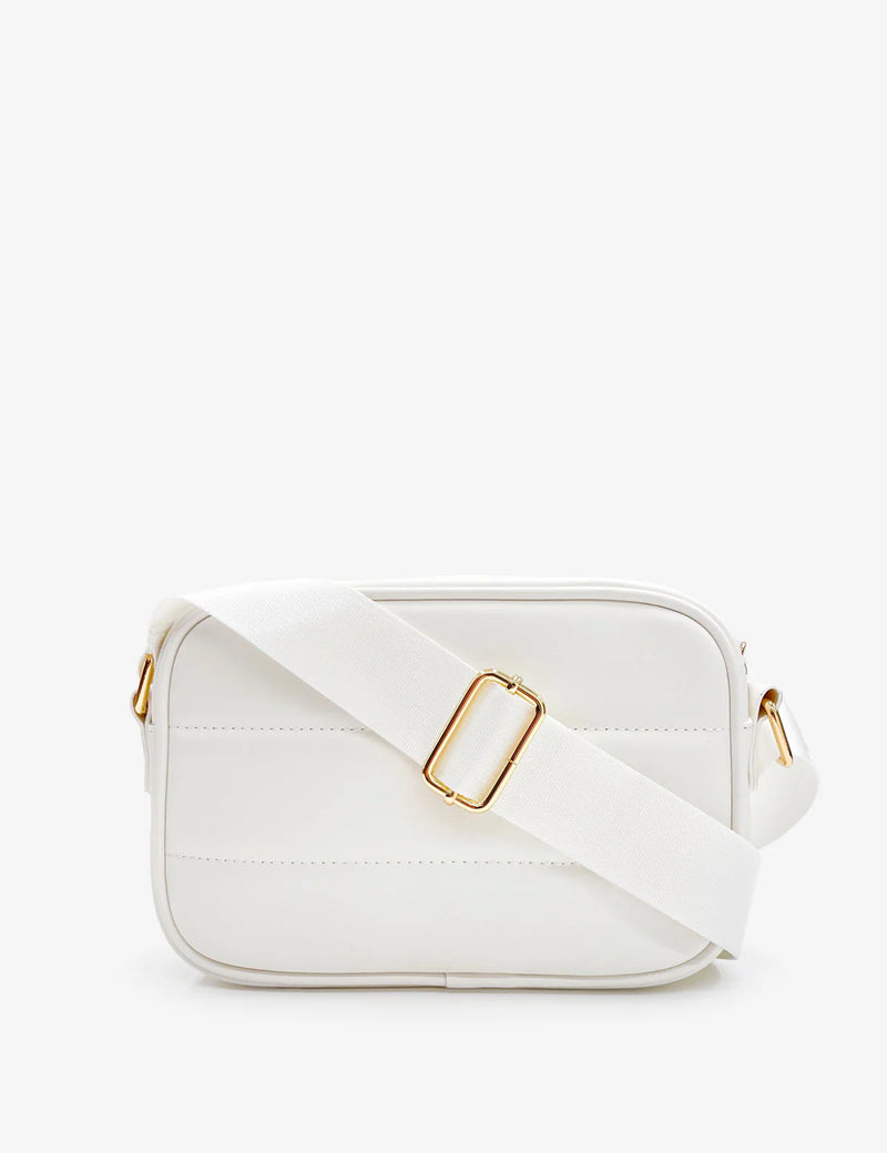 CHANNEL QUILTED CROSSBODY BAG (White)