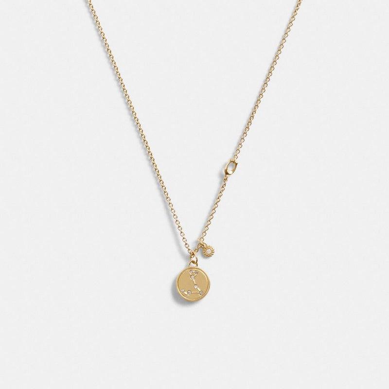 Pisces Coin Pendant Necklace (Gold)