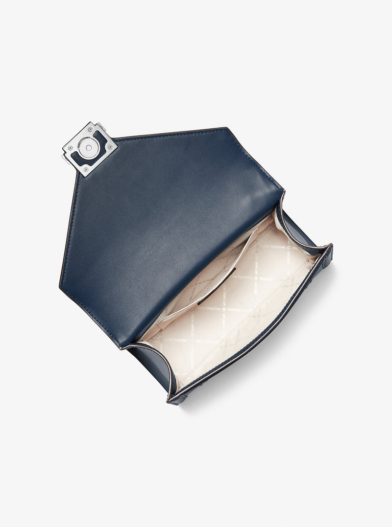 Whitney Medium Color-Block and Signature Logo Shoulder Bag (NAVY MULTI)