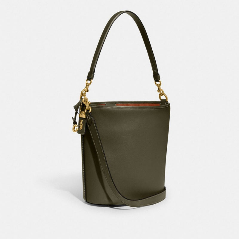 Dakota Bucket Bag (Brass/Army Green)
