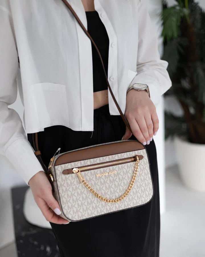 Set Item Michael Kors Jet Set Vanilla Handbag Michael Kors