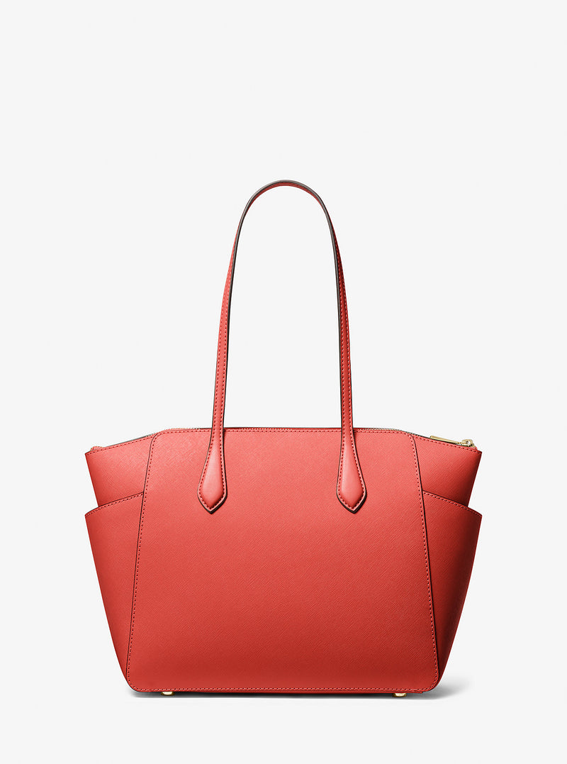 Marilyn Medium Saffiano Leather Tote Bag (SPICED CORAL)