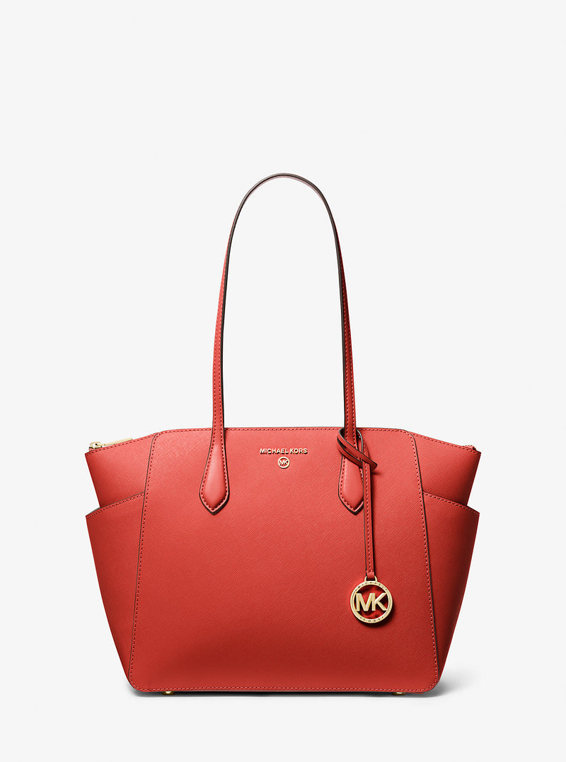 Marilyn Medium Saffiano Leather Tote Bag (SPICED CORAL)